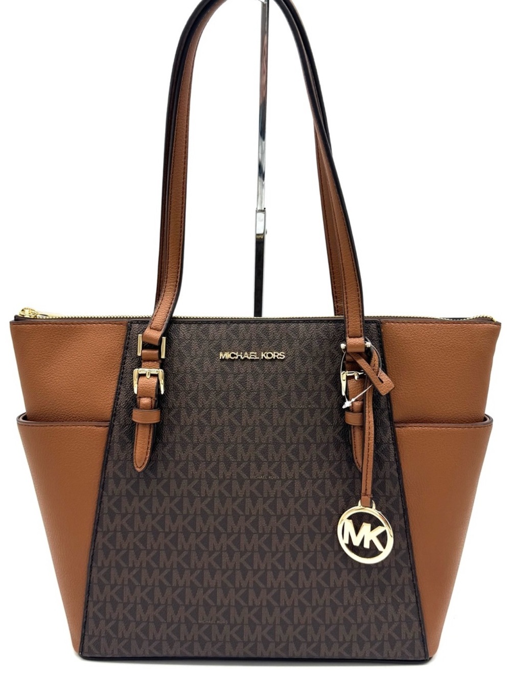 Michael Kors Large Charlotte Tote Bag Luggage Brown